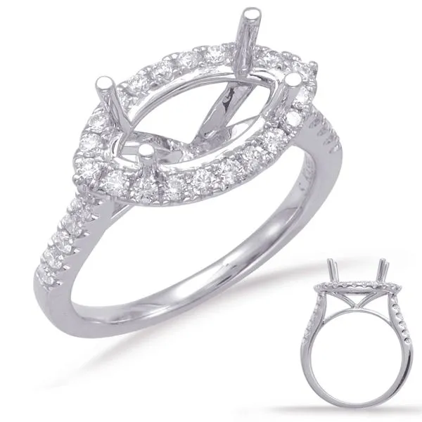 White Gold Halo Engagement Ring Tennies Jewelry Appleton, WI