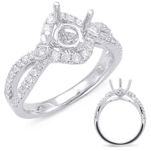 White Gold Halo Engagement Ring Spencer's Jewelers Athens, GA