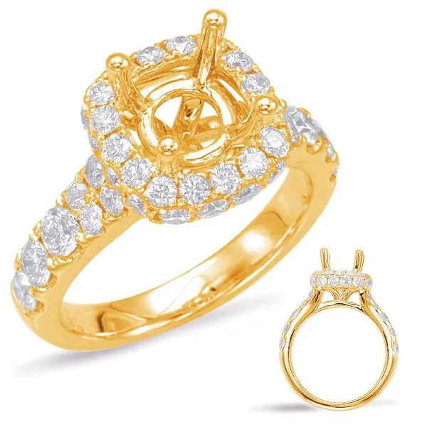Yellow Gold Halo Engagement Ring Tennies Jewelry Appleton, WI