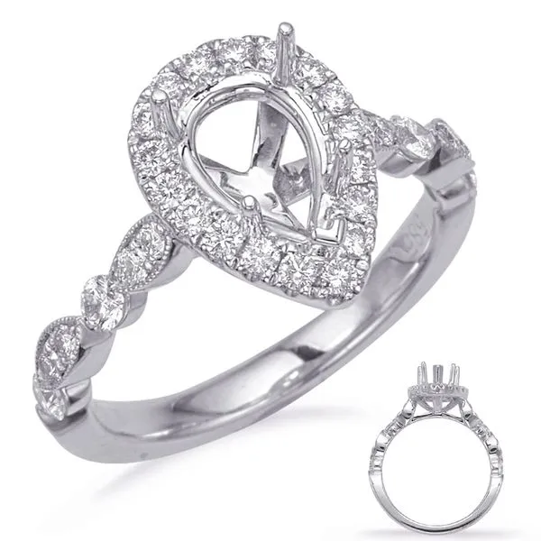 White Gold Halo Engagement Ring Tennies Jewelry Appleton, WI