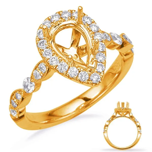 Yellow Gold Halo Engagement Ring Tennies Jewelry Appleton, WI