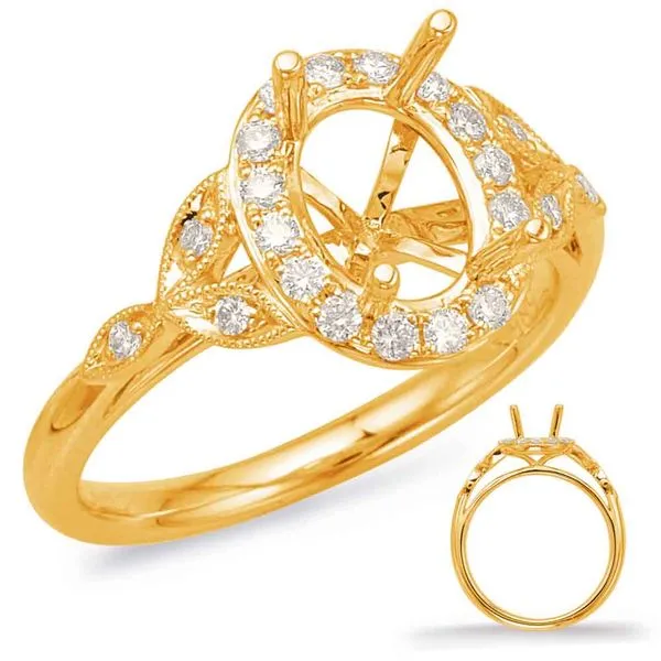 Yellow Gold Halo Engagement Ring Tennies Jewelry Appleton, WI