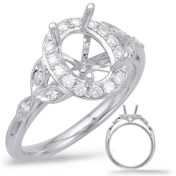 White Gold Halo Engagement Ring Tennies Jewelry Appleton, WI