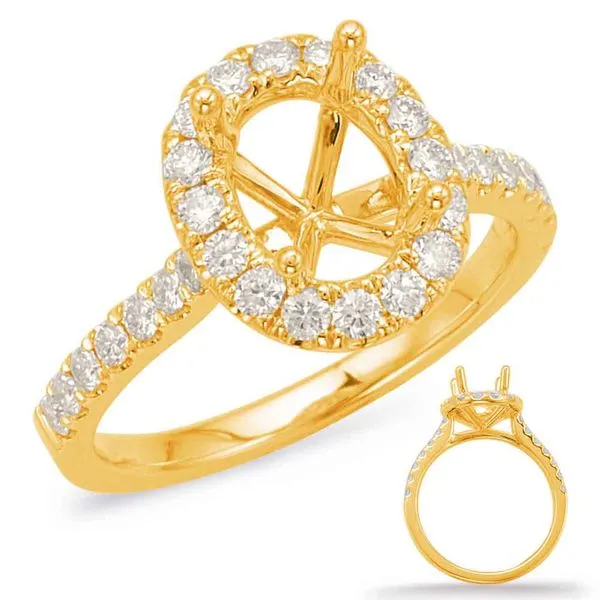 Yellow Gold Halo Engagement Ring Tennies Jewelry Appleton, WI