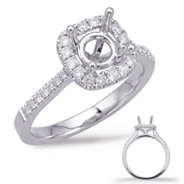 White Gold Halo Engagement Ring Tennies Jewelry Appleton, WI