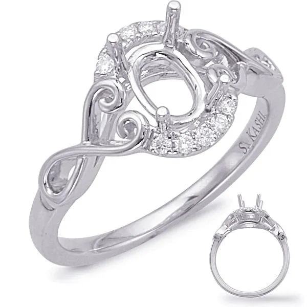 White Gold Halo Engagement Ring Tennies Jewelry Appleton, WI