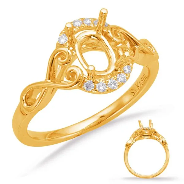 Yellow Gold Halo Engagement Ring Tennies Jewelry Appleton, WI
