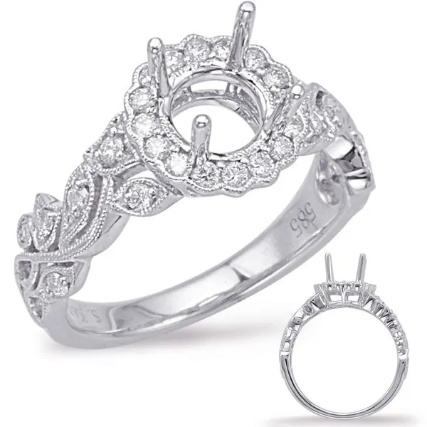 White Gold Halo Engagement Ring Tennies Jewelry Appleton, WI