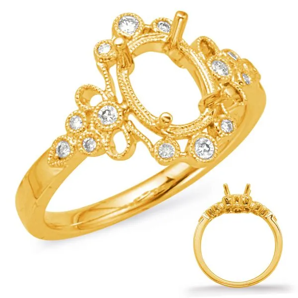 Yellow Gold Halo Engagement Ring Tennies Jewelry Appleton, WI