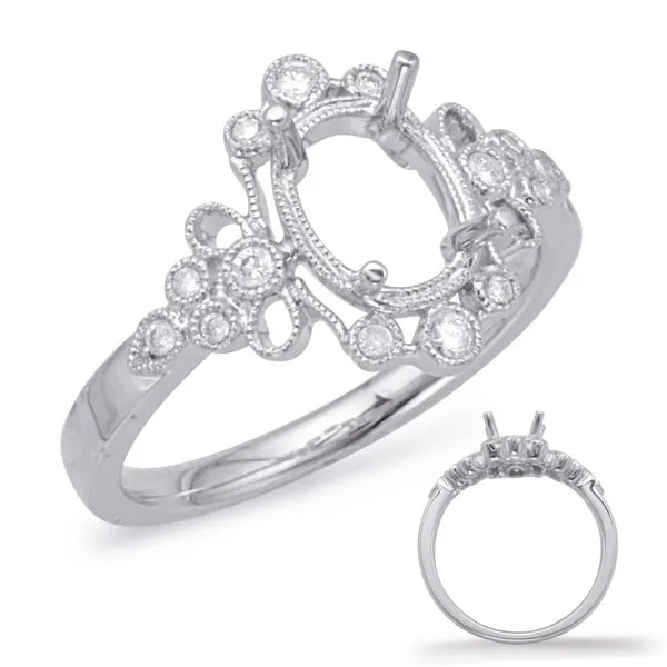 White Gold Halo Engagement Ring Tennies Jewelry Appleton, WI