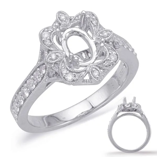 White Gold Halo Engagement Ring Tennies Jewelry Appleton, WI