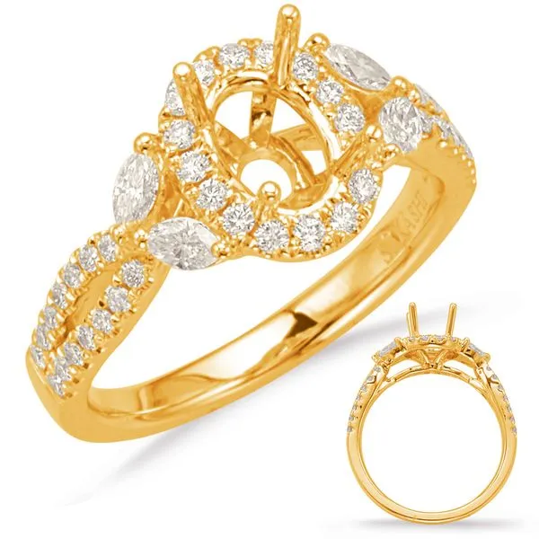 Yellow Gold Halo Engagement Ring Tennies Jewelry Appleton, WI