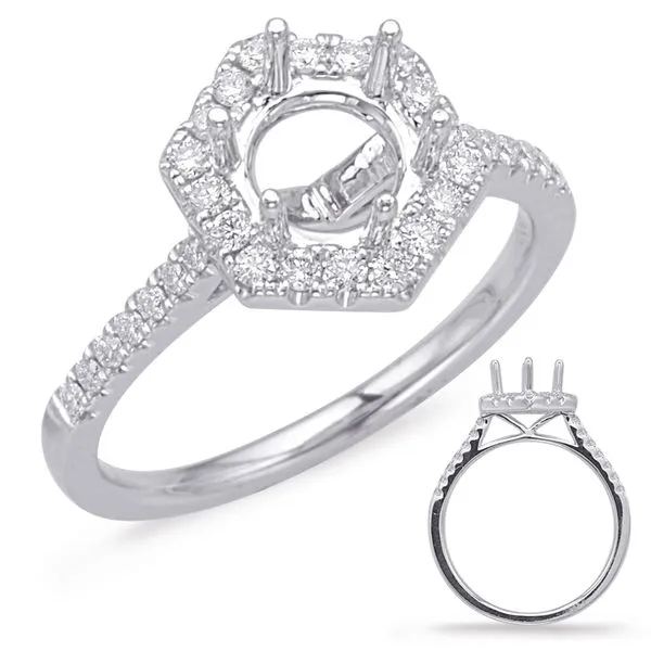 White Gold Halo Engagement Ring Tennies Jewelry Appleton, WI