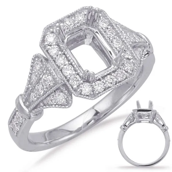 White Gold Halo Engagement Ring Tennies Jewelry Appleton, WI