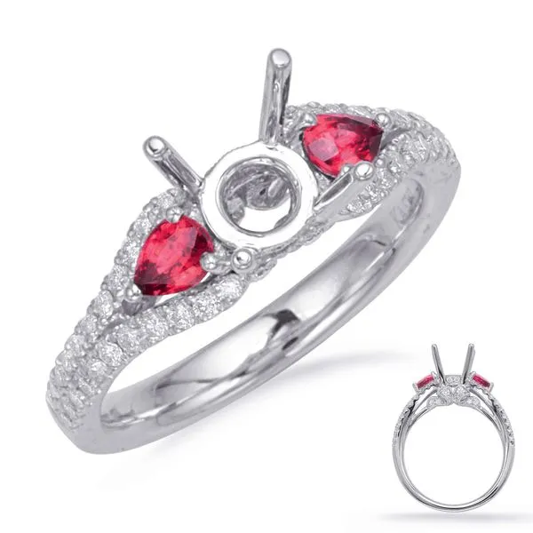 White Gold Ruby & Diamond Ring Tennies Jewelry Appleton, WI