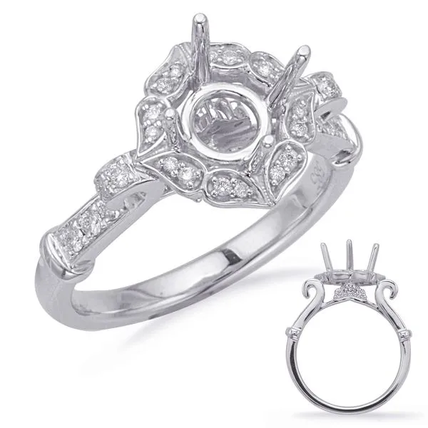 White Gold Halo Engagement Ring Tennies Jewelry Appleton, WI
