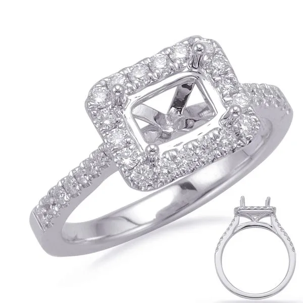 White Gold Halo Engagement Ring Tennies Jewelry Appleton, WI