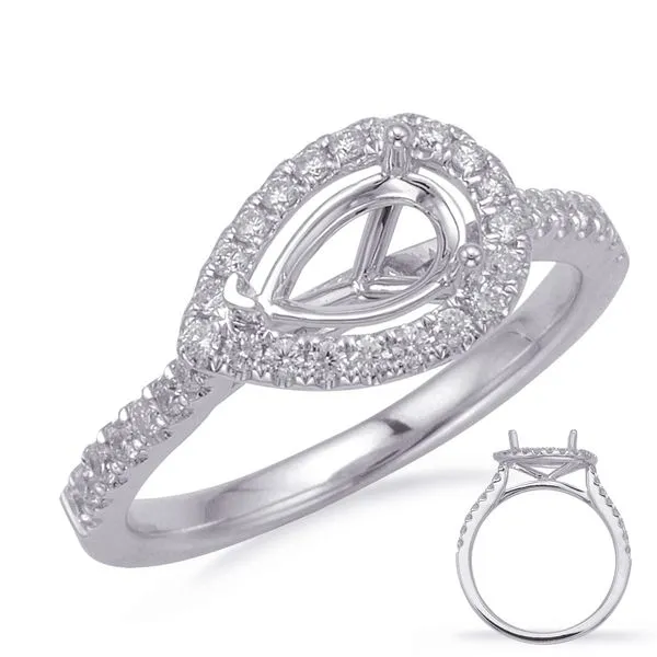 White Gold Halo Engagement Ring Tennies Jewelry Appleton, WI
