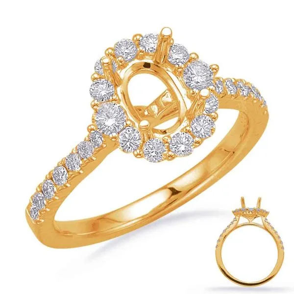 Yellow Gold Halo Engagement Ring Tennies Jewelry Appleton, WI
