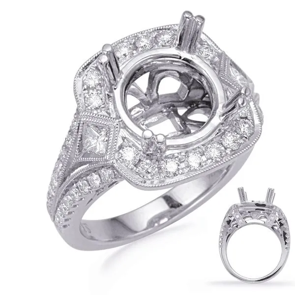 White Gold Halo Engagement Ring Tennies Jewelry Appleton, WI