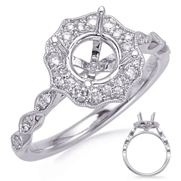 White Gold Halo Engagement Ring Tennies Jewelry Appleton, WI