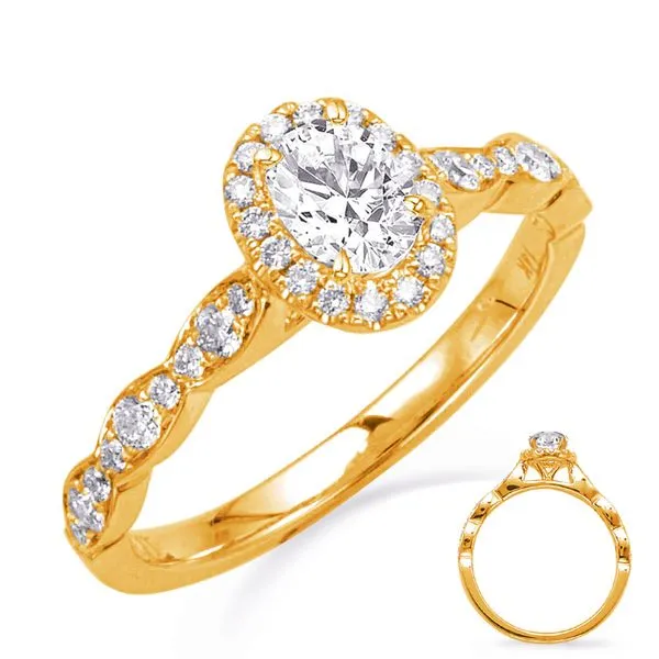 Yellow Gold Oval Halo Engagement Ring Tennies Jewelry Appleton, WI