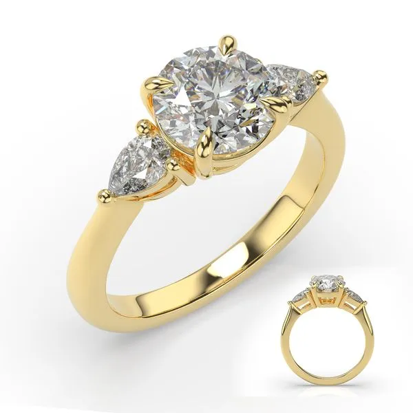 Yellow Gold Pear Shape Engagement Ring Moseley Diamond Showcase Inc Lexington, SC