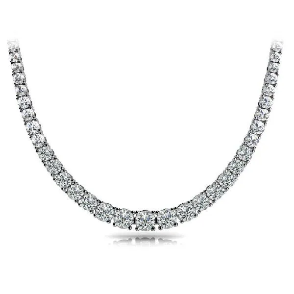 White Gold Four Prong Diamond Necklace Tennies Jewelry Appleton, WI