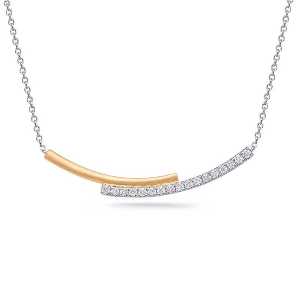 White & Yellow Gold Diamond Necklace Tennies Jewelry Appleton, WI