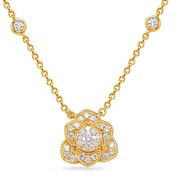 Yellow Gold Diamond Necklace Raleigh Diamond Fine Jewelry Raleigh, NC