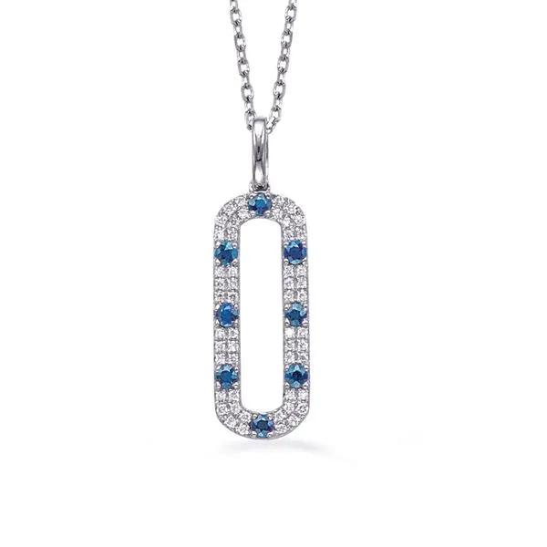 White Gold Diamond & Sapphire Necklace Tennies Jewelry Appleton, WI
