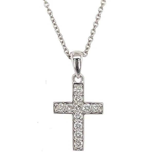 White Gold Diamond Cross Pendant Tennies Jewelry Appleton, WI