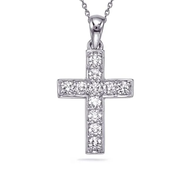 White Gold Diamond Cross Pendant Tennies Jewelry Appleton, WI