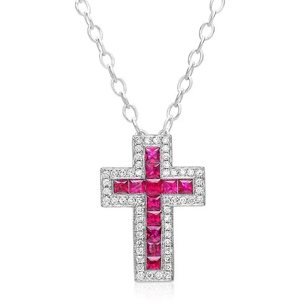 Ruby & Diamond Cross Pendant Tennies Jewelry Appleton, WI