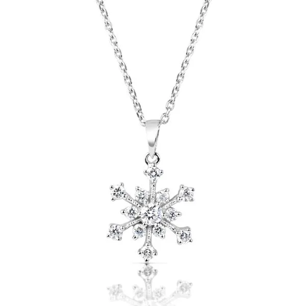 White Gold Snowflake Diamond Pendant Tennies Jewelry Appleton, WI