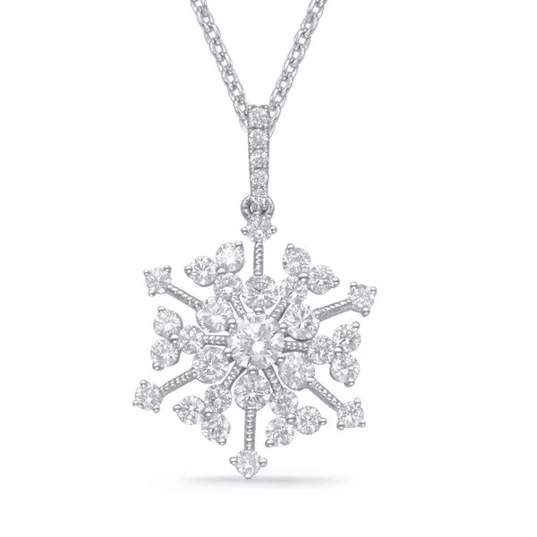 White Gold Snowflake Diamond Pendant Tennies Jewelry Appleton, WI