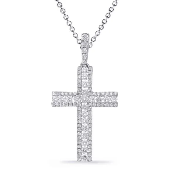 White Gold Diamond Cross Pendant Tennies Jewelry Appleton, WI