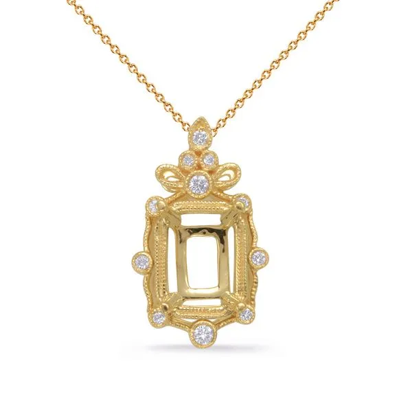Yellow Gold Diamond Pendant 9x7ec Center Spencer's Jewelers Athens, GA