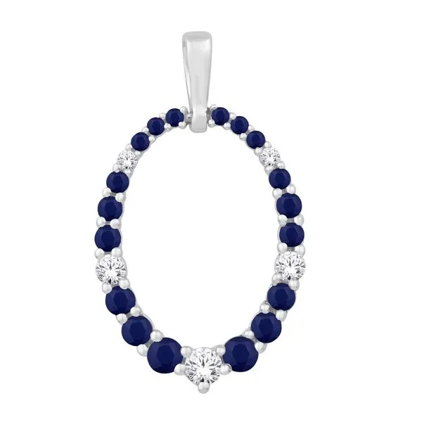 White Gold Diamond & Sapphire Pendant J. Meredith Jewelers Delafield, WI