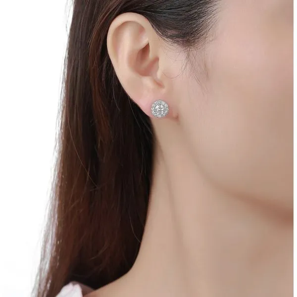 Lab Grown Diamond Halo Earrings Image 2 Mystique Jewelers Alexandria, VA