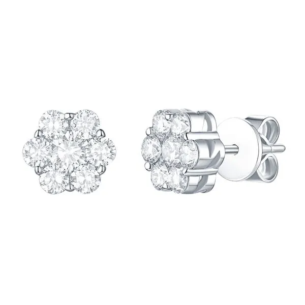 Lab Grown Diamond Flower Earrings Mystique Jewelers Alexandria, VA