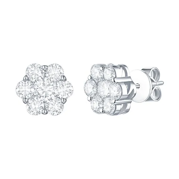 Lab Grown Diamond Flower Earrings Mystique Jewelers Alexandria, VA