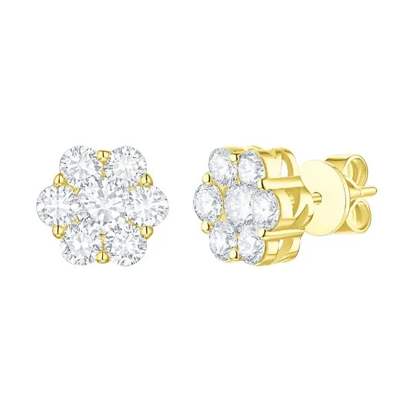Lab Grown Diamond Flower Earrings Mystique Jewelers Alexandria, VA
