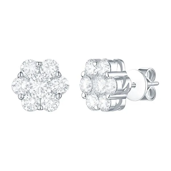 Lab Grown Diamond Flower Earrings Mystique Jewelers Alexandria, VA