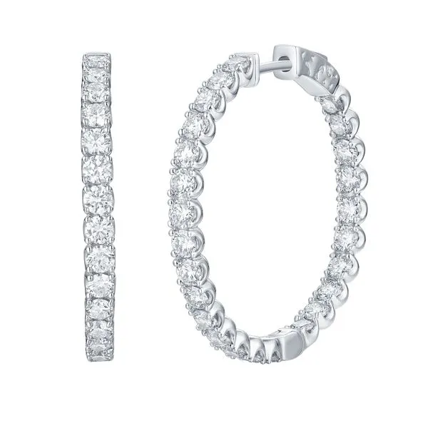 Lab Grown Diamond In and Out Diamond Hoop Earrings Mystique Jewelers Alexandria, VA