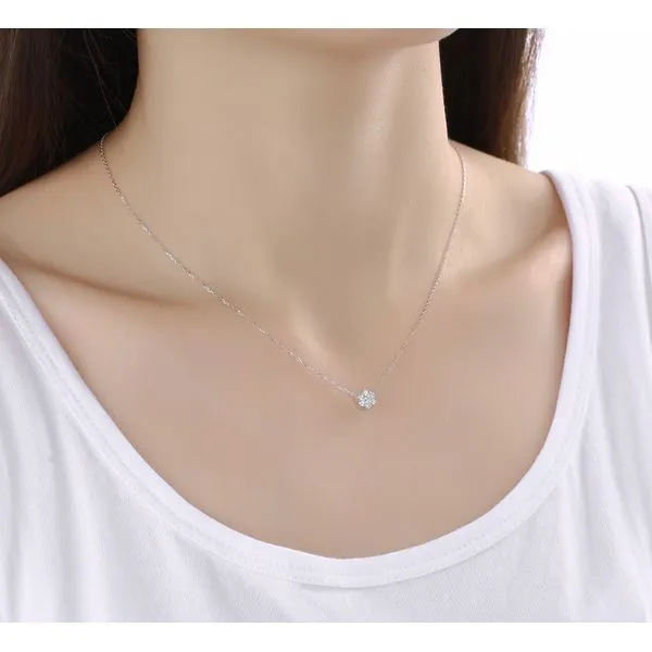 Lab Grown Diamond Flower Necklace Image 2 CMS Fine Jewelers Wooster, OH