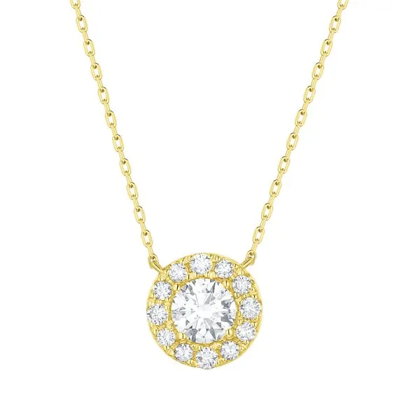 Lab Grown Diamond Halo Necklace Mystique Jewelers Alexandria, VA