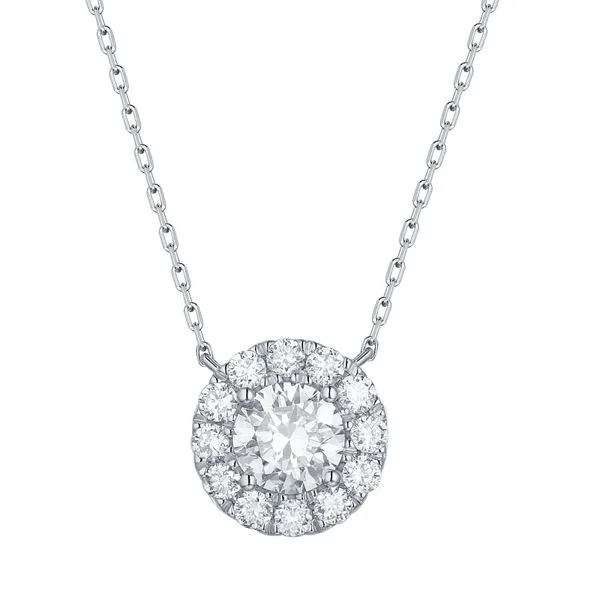 Lab Grown Diamond Halo Necklace Mystique Jewelers Alexandria, VA