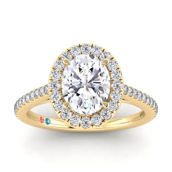 Oval Lab Grown Diamond Halo Engagement Ring Image 2 Diamonds Direct St. Petersburg, FL