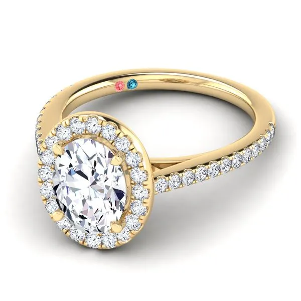 Oval Lab Grown Diamond Halo Engagement Ring Image 5 Diamonds Direct St. Petersburg, FL